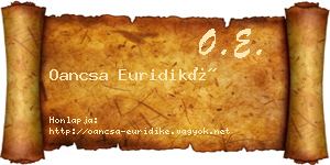 Oancsa Euridiké névjegykártya